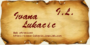 Ivana Lukačić vizit kartica